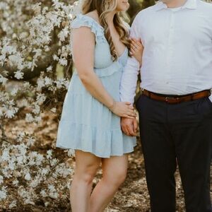 Mi Ami Light Blue Ruffle Dress